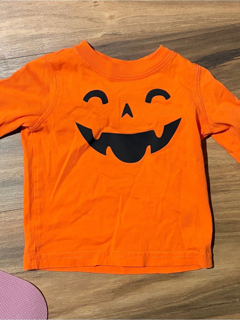 Kids Orange Pumpkin Face Costume Tee -